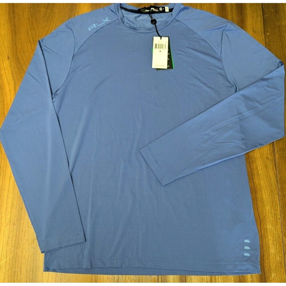 Men’s RLX Ralph Lauren X Performance Mesh Long Sleeve Shirt Blue Size Medium NWT